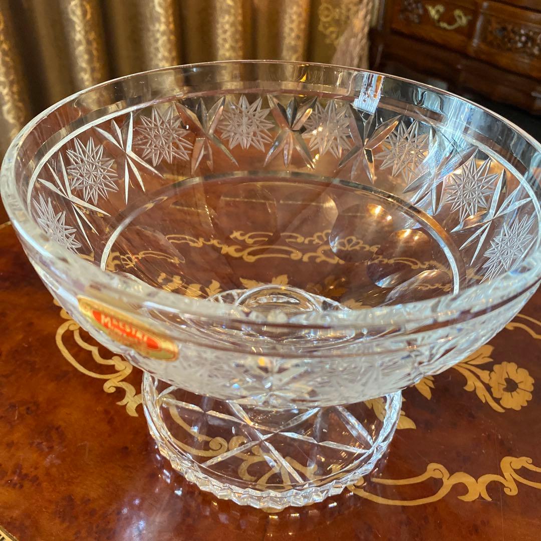 イタリア製　ムラーノ　コンポート　ガラス　回転式