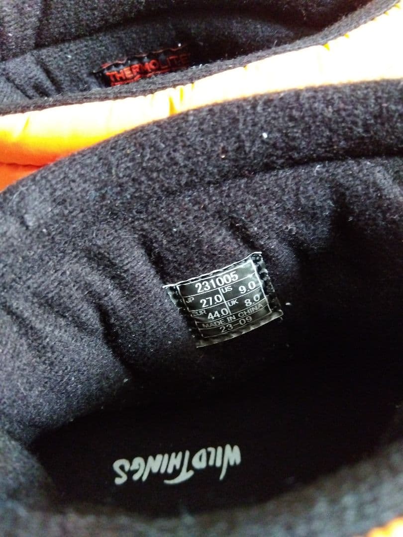 WILD THINGS スノーブーツ オレンジ/ブラック　27㌢