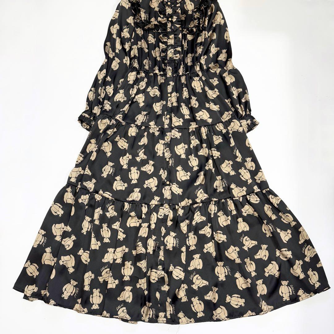 【美品✨】ダブルスタンダードクロージング　テディベア柄ロングワンピース　38