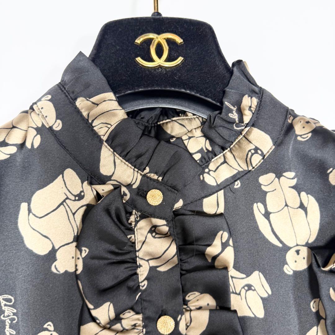 【美品✨】ダブルスタンダードクロージング　テディベア柄ロングワンピース　38