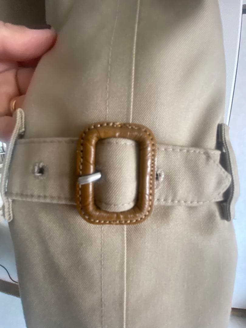 トレンチコート ベージュ チェック柄