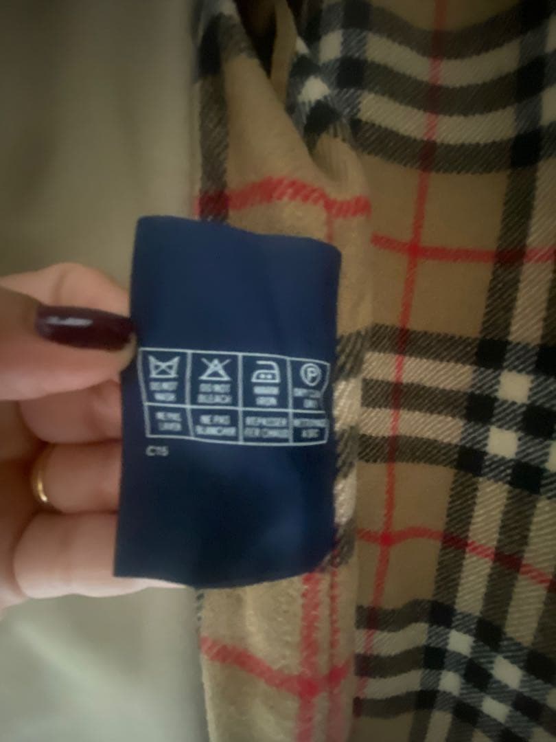 トレンチコート ベージュ チェック柄