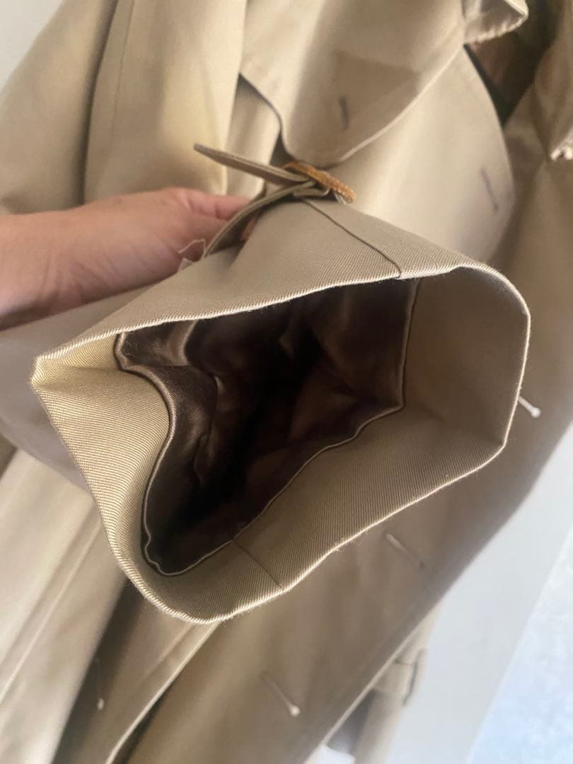 トレンチコート ベージュ チェック柄