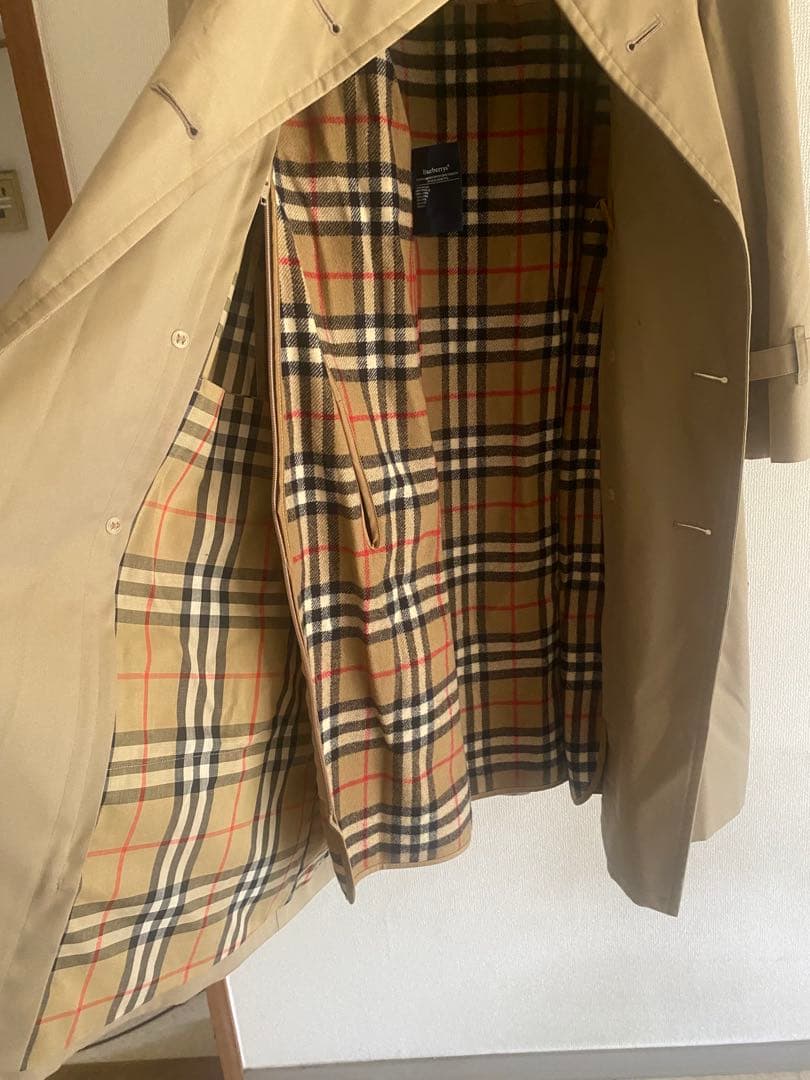 トレンチコート ベージュ チェック柄