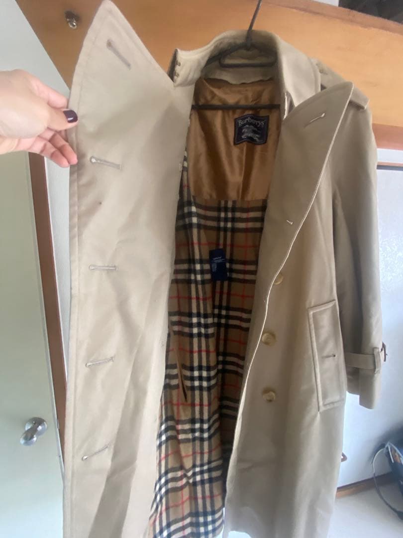 トレンチコート ベージュ チェック柄