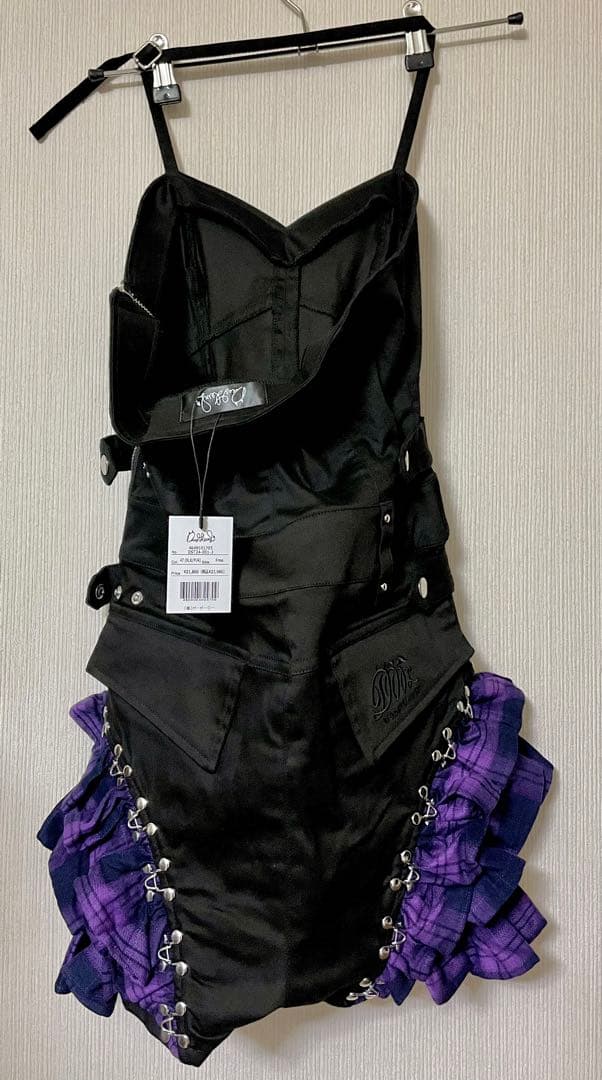 DustDevil チェックフリルオールインワンピース パープル