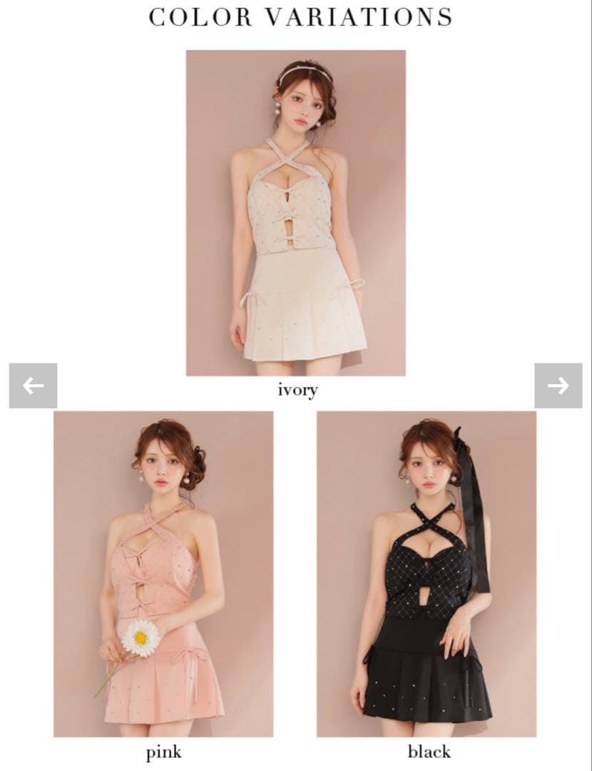 ROBE de FLEURS アイボリー・チェック ミニドレス S