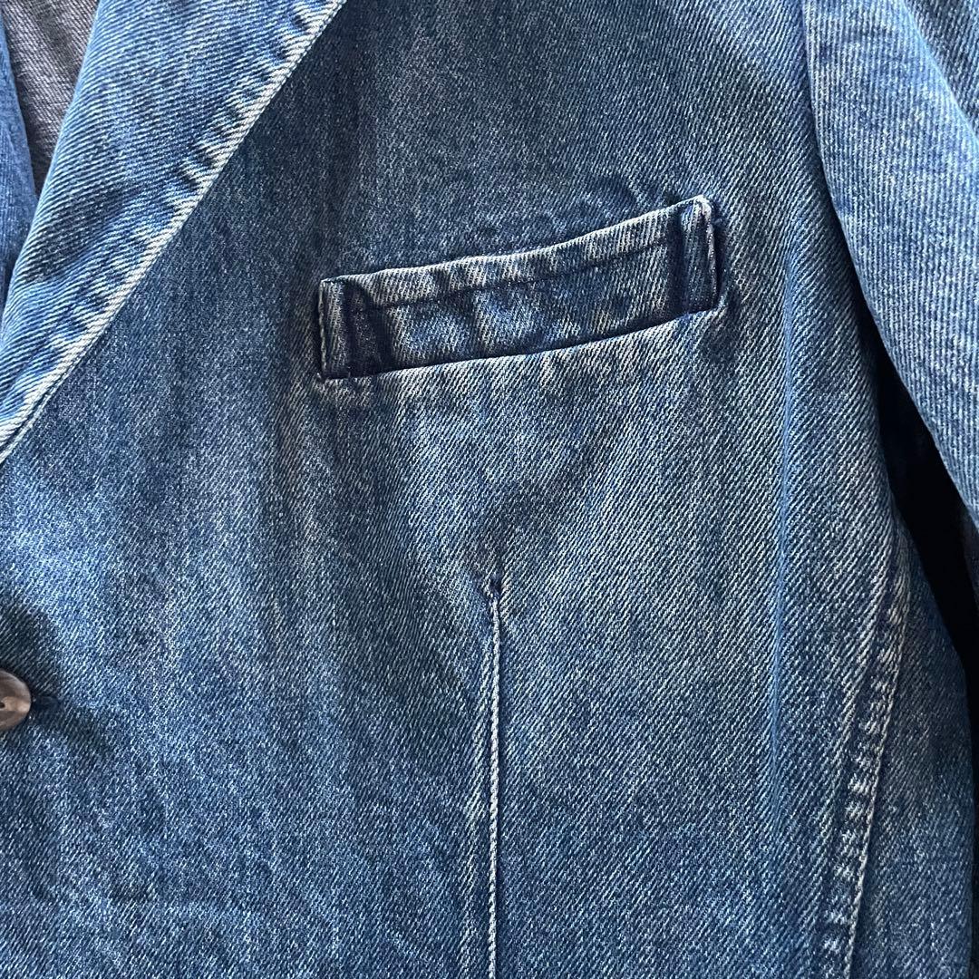 80-90s ラルフローレン USA製　デニムテーラードJKT L 三角タグ