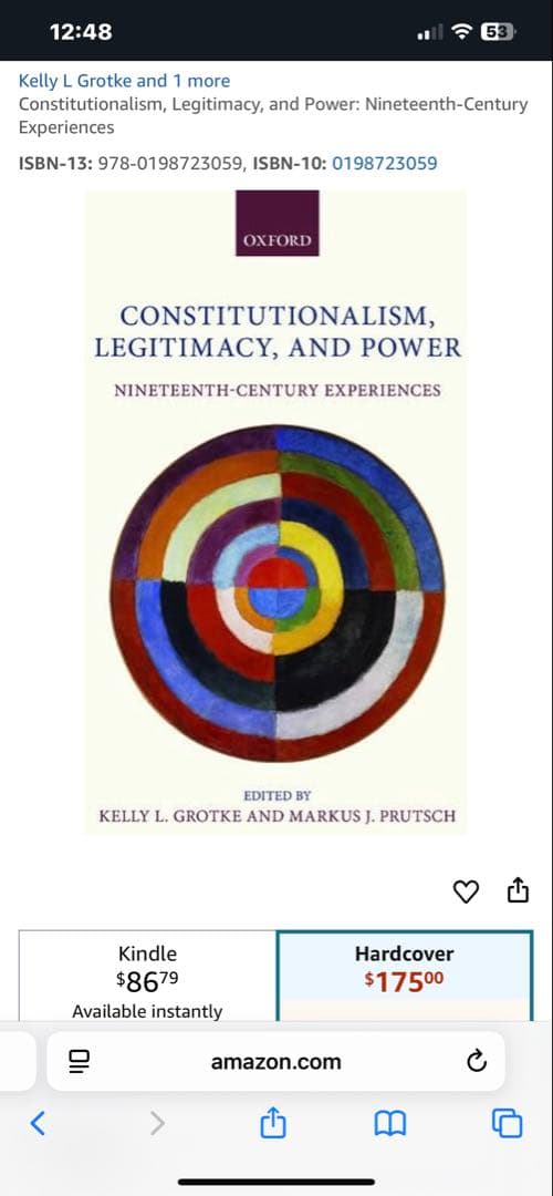 洋書 CONSTITUTIONALISM, LEGITIMACY, AND POWER