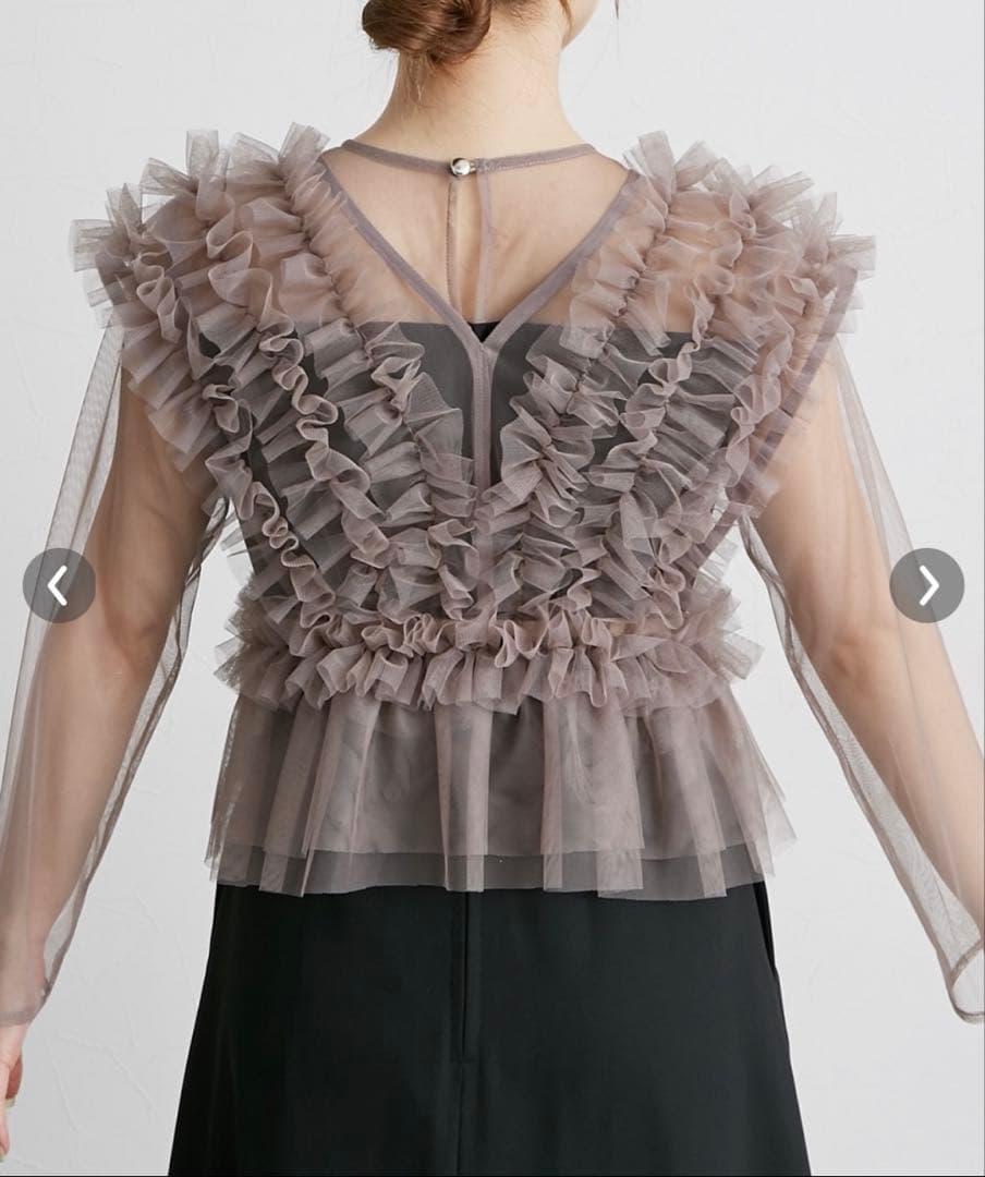 ニッセン ドレス チュールフリルベスト＋フレアワンピース 3L