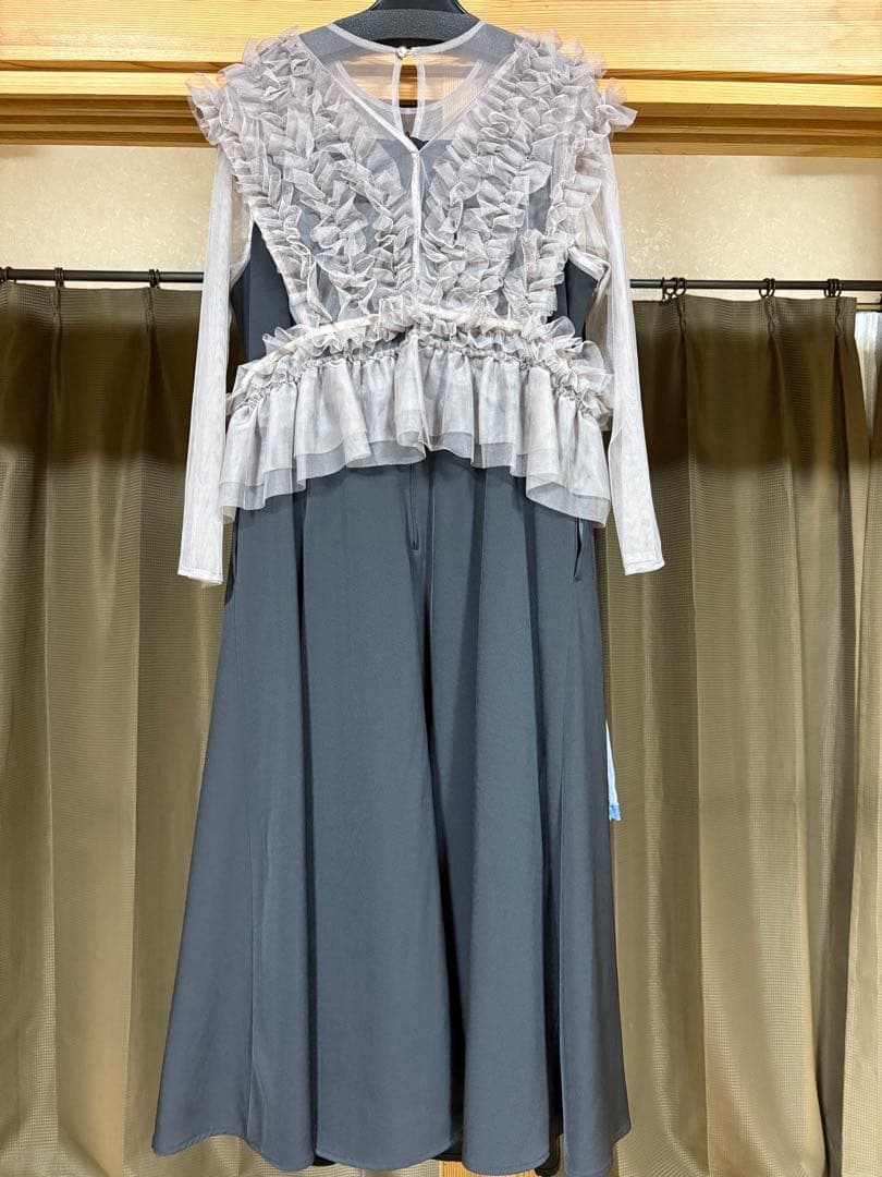 ニッセン ドレス チュールフリルベスト＋フレアワンピース 3L