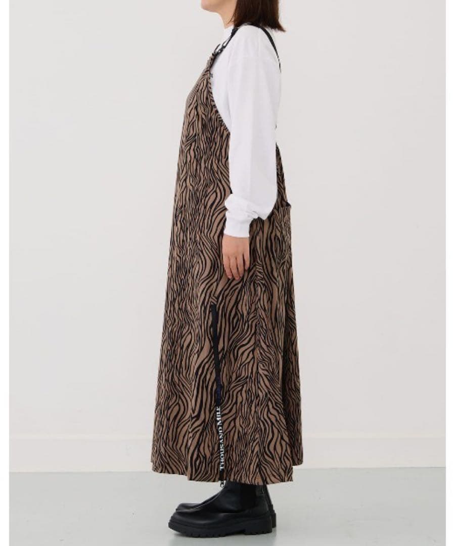 新品　サウザンドマイル THOUSAND MILE サロペットスカート　ゼブラ