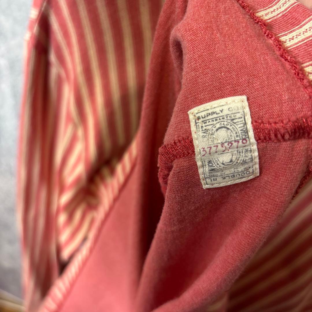 RRL Ralph Lauren ヘンリーネック ストライプ長袖カットソー L