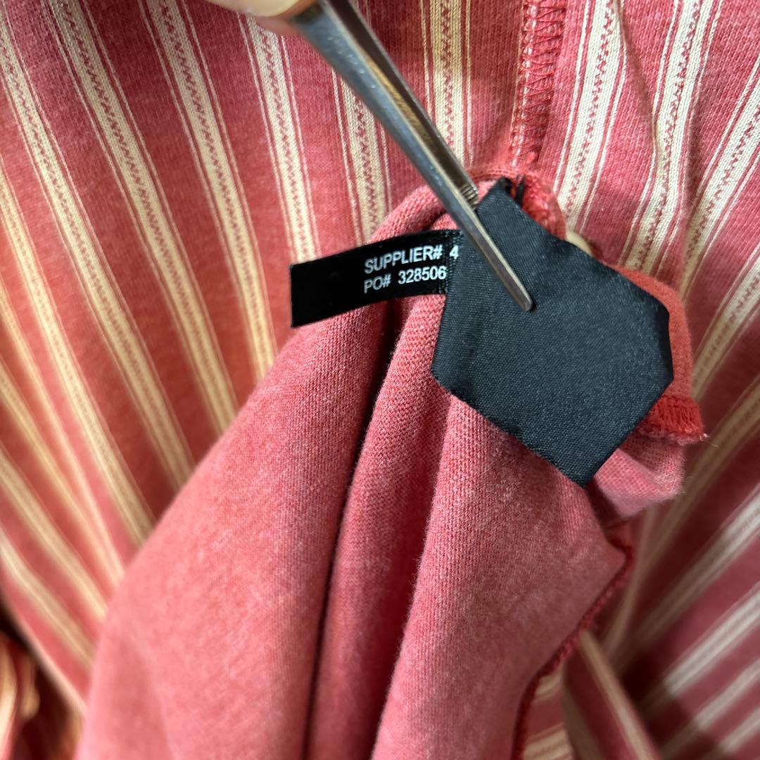 RRL Ralph Lauren ヘンリーネック ストライプ長袖カットソー L