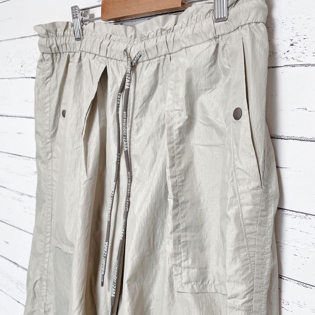1498【アンドワンダー×ザラ】撥水パンツ ナイロンパンツ ウエストゴム S