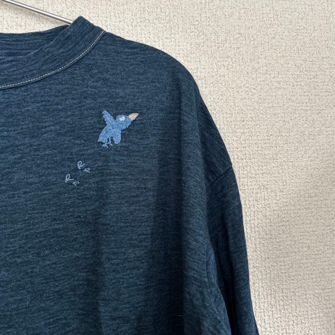 45R 天竺のMシャツ(インディゴ) 45R tシャツ　　　ぺーぺーくん刺繍
