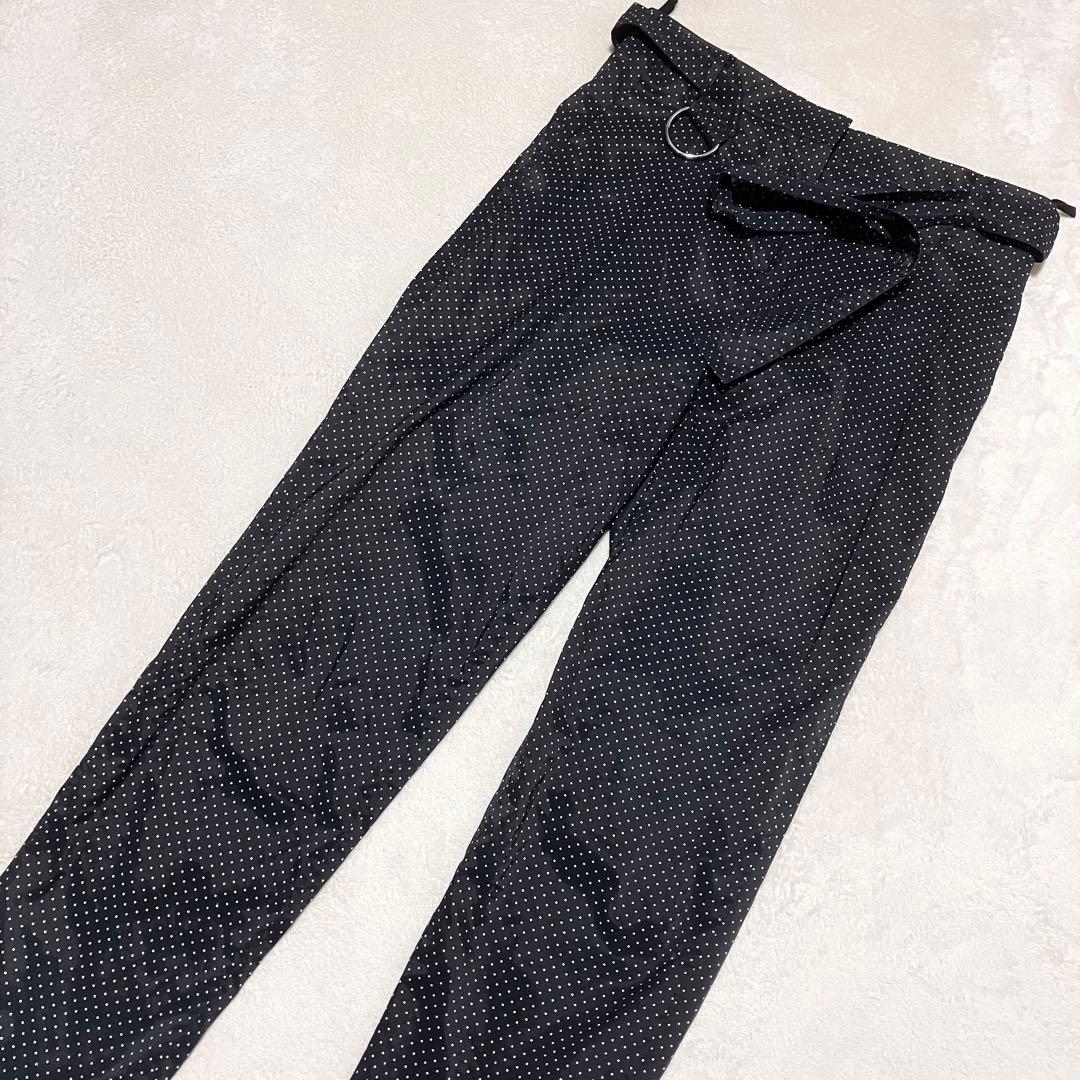 希少✨セリーヌ CELINE フィービー期 ベルト付き ドット パンツ ブラック