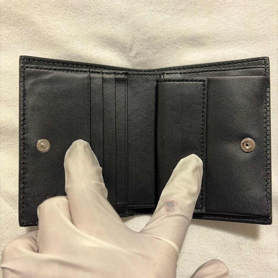 ゆんMARNI ブラックレザー 二つ折り財布