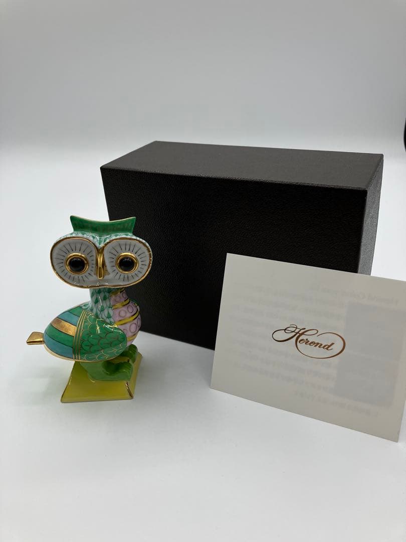 ヘレンド オウル 世界のフクロウ 箱　エルドラード 限定3000体 2桁