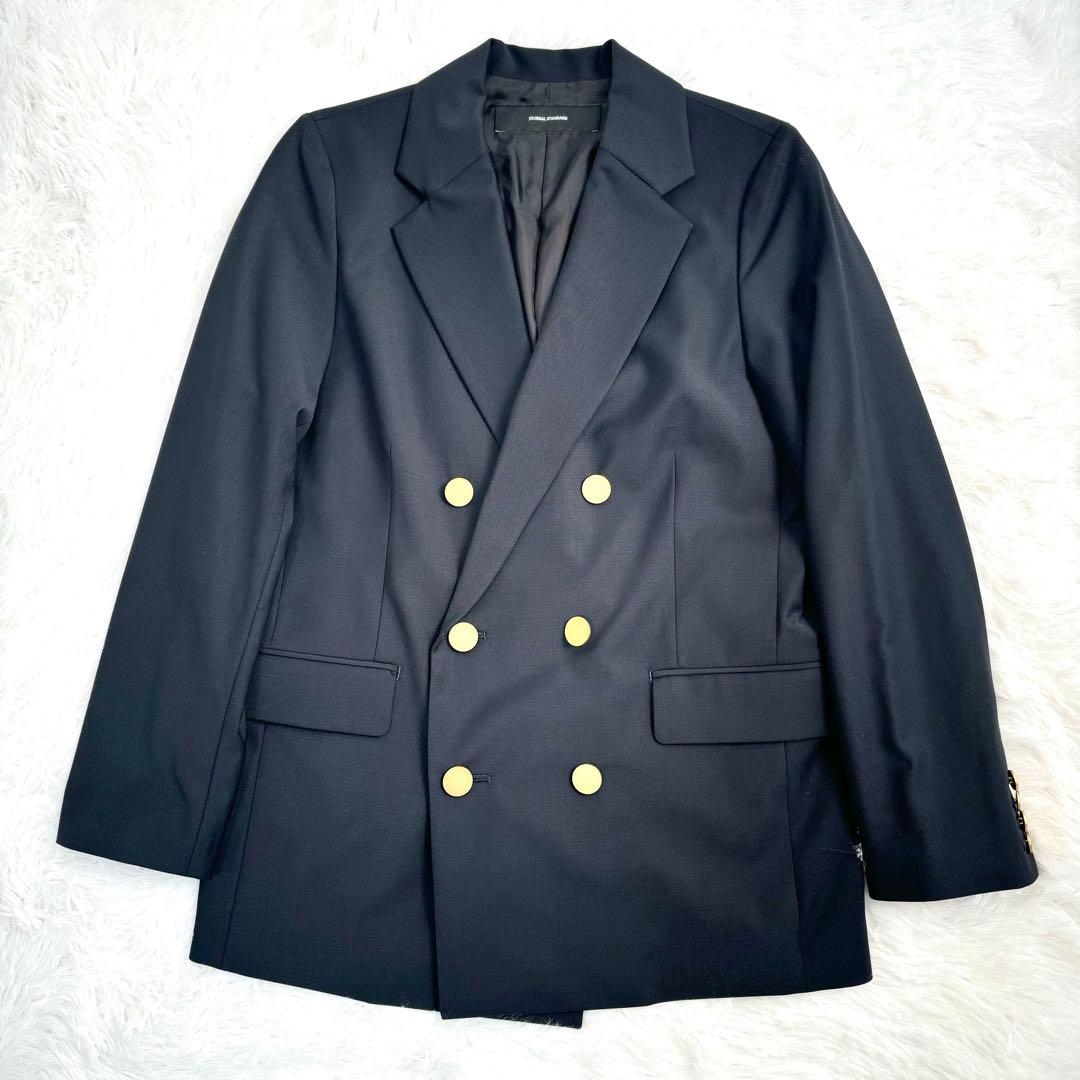 ジャーナルスタンダード ダブル ジャケット 紺ブレ 金ボタン フロント 毛