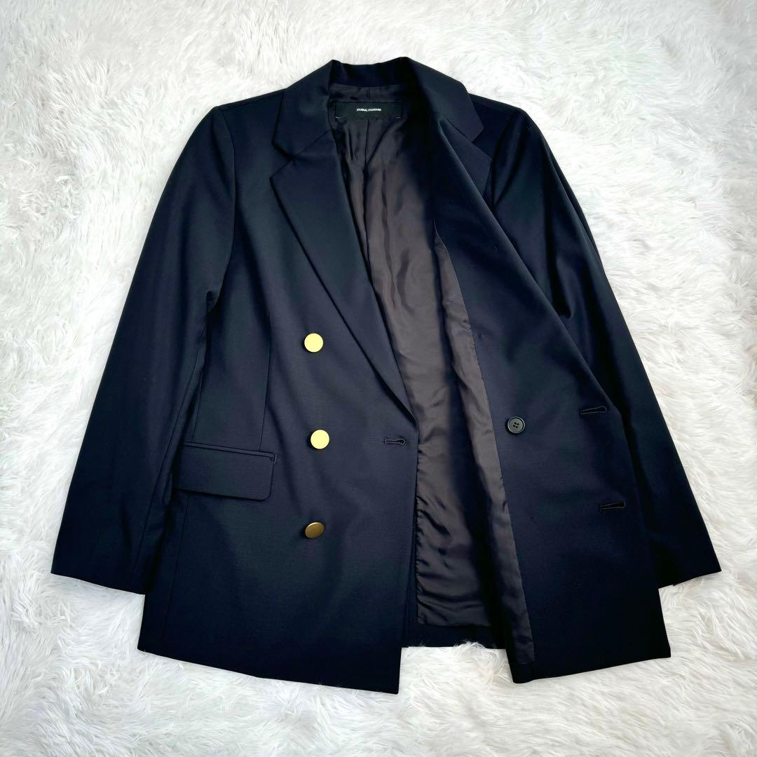 ジャーナルスタンダード ダブル ジャケット 紺ブレ 金ボタン フロント 毛