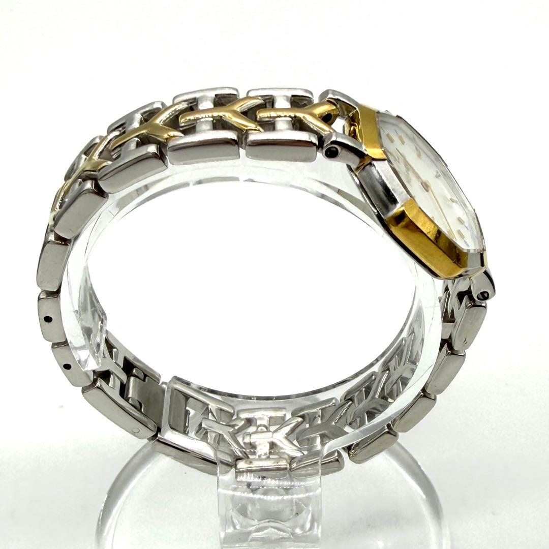 稼働品★美品★イヴサンローラン オクタゴン レディース腕時計 コンビ クォーツ