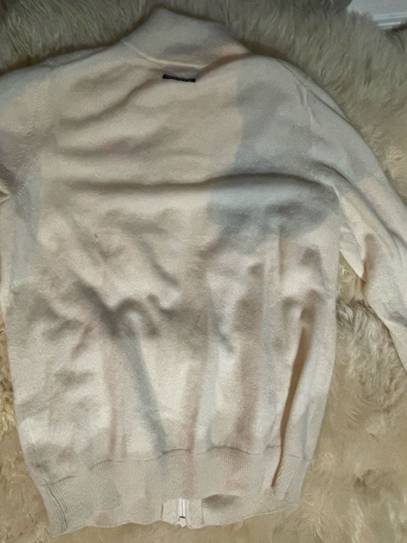 アイボリー ジップアップ　カシミヤ100% パーリーゲイツ