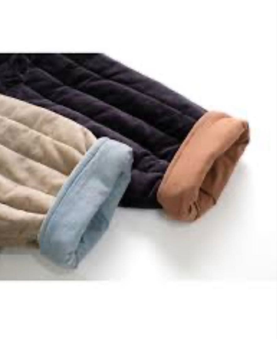 tumugu コットンベルベットキルティングコート　グレージュ