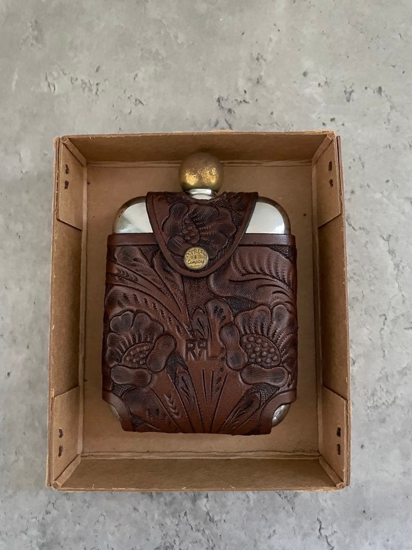 RRL ラルフローレン　カービングレザーヒップフラスコ