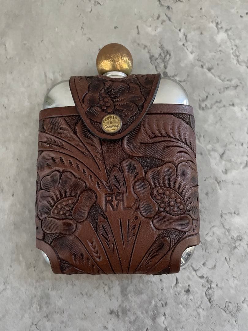 RRL ラルフローレン　カービングレザーヒップフラスコ