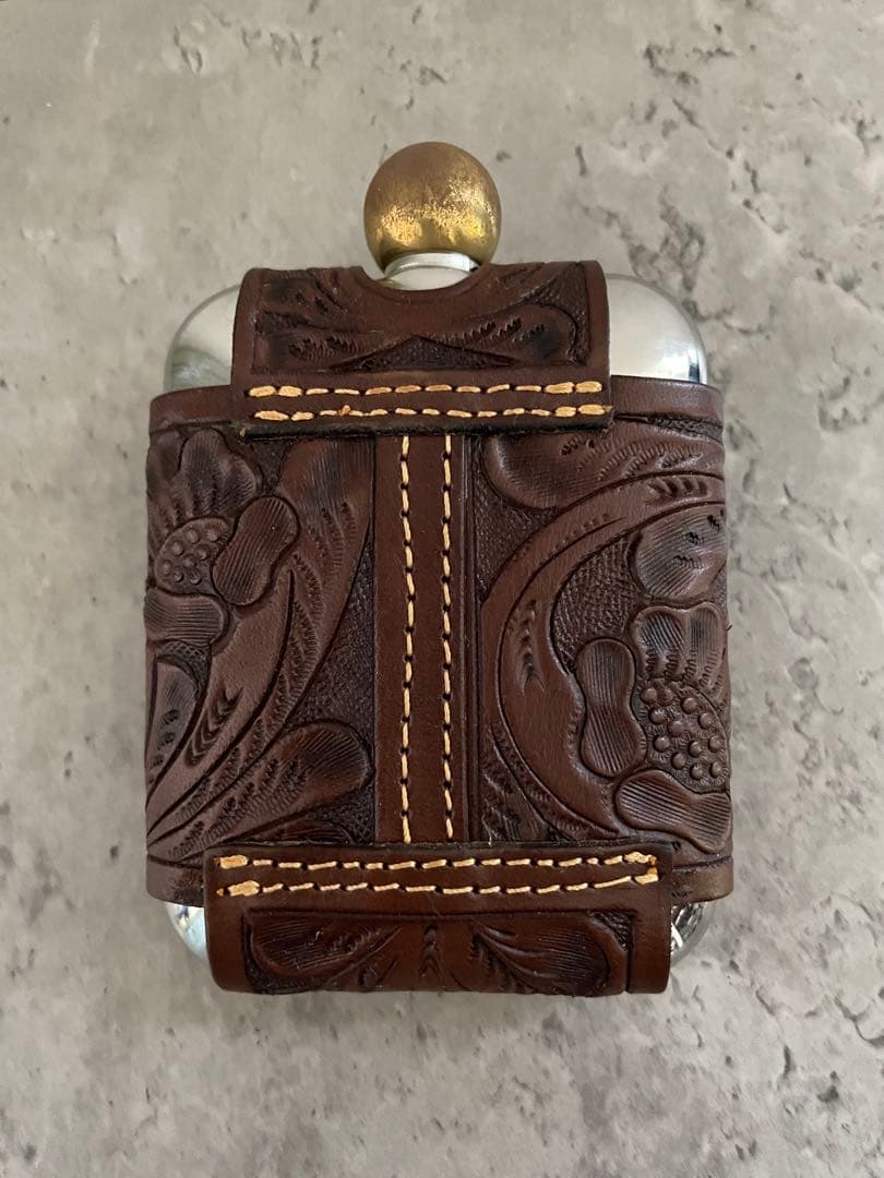 RRL ラルフローレン　カービングレザーヒップフラスコ