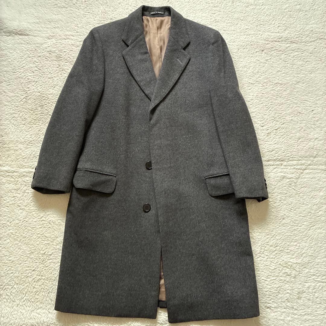オースチンリード チェスターコート イングランド製 グレー ウール アンゴラ