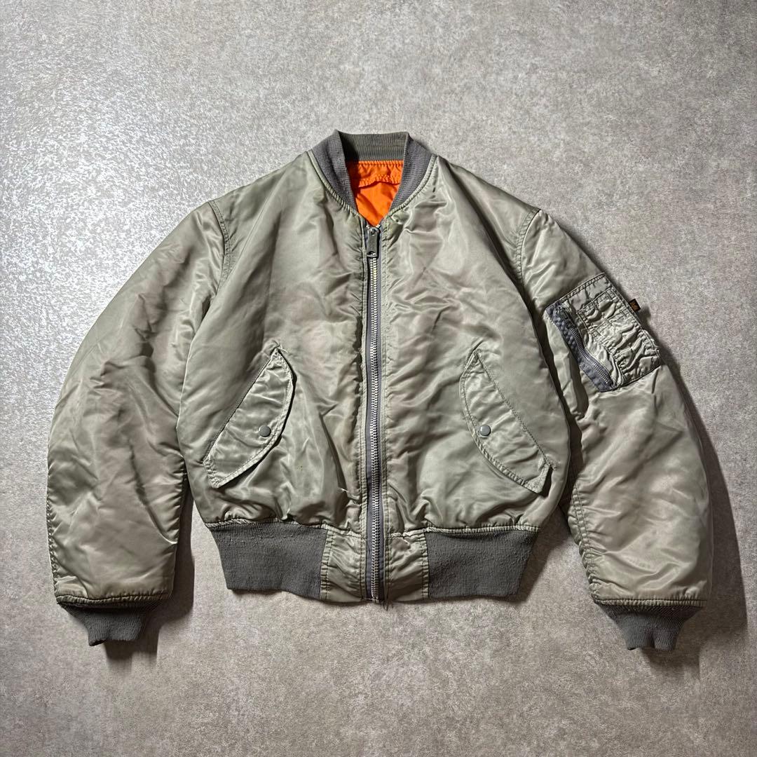 90s USA製 ALPHA ma-1 bomber jacket SILVER