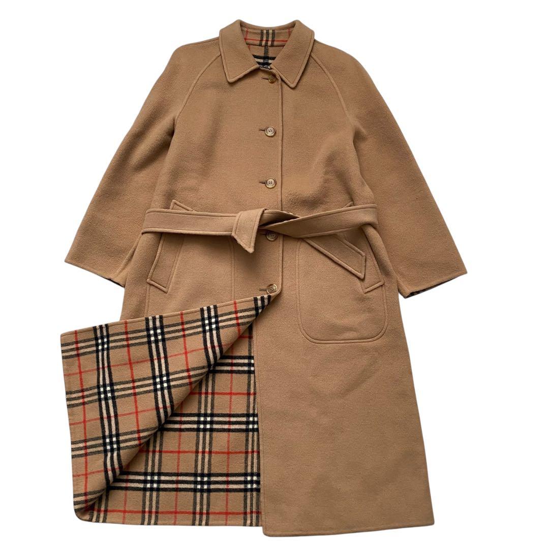 【極美品】 バーバリーズ リバーシブル ダブルフェイス ベルト付き ロングコート