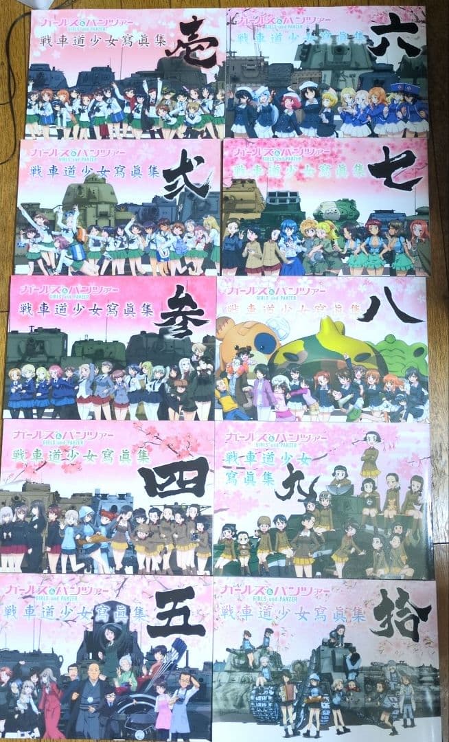 ガールズ&パンツァー 戦車道少女寫眞集 壱〜拾 計10冊セット