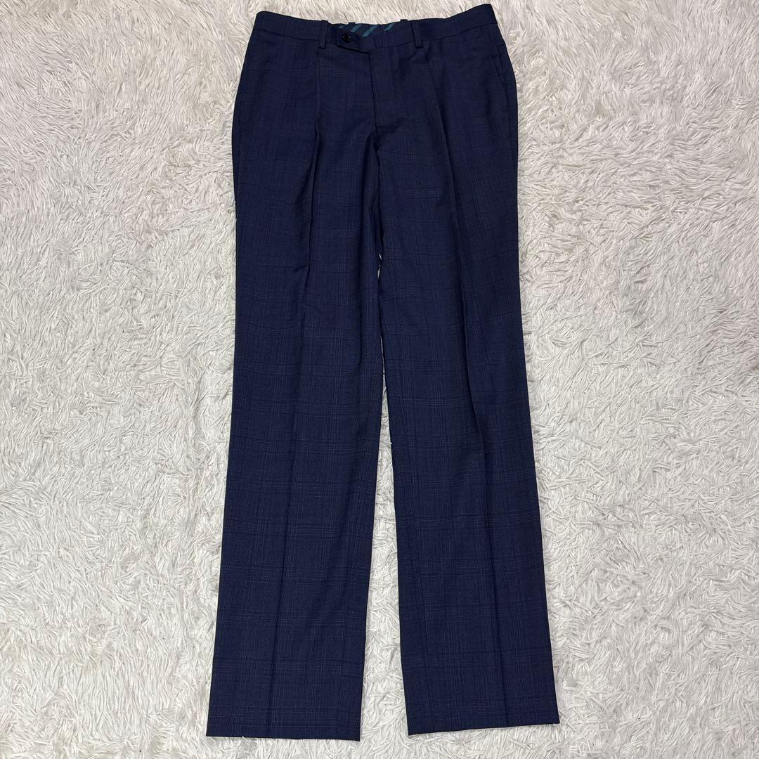 極美品 オリヒカ REDA メンズスーツ セットアップ 背抜き ウール ネイビー