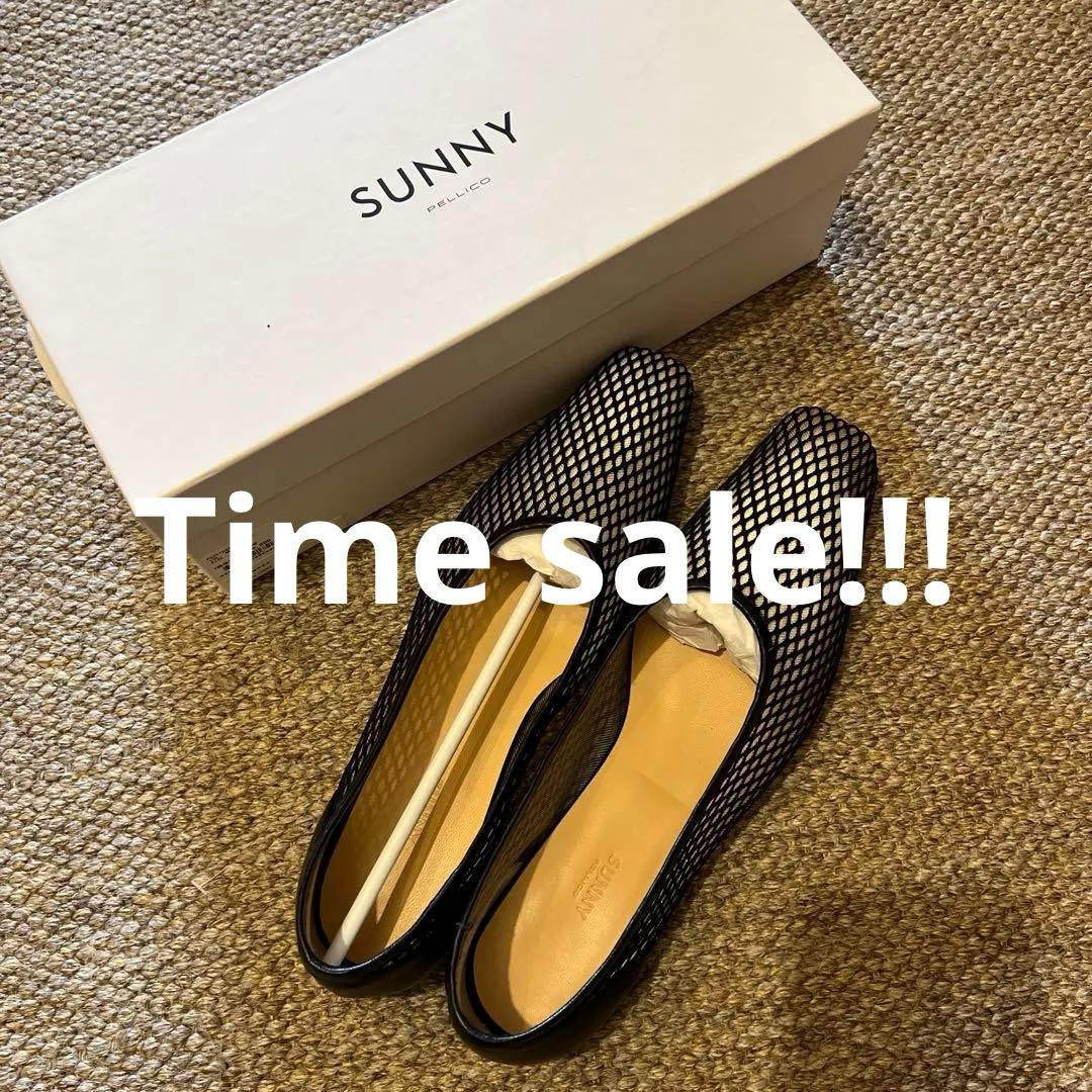 SUNNY ブラック フラットシューズ 39