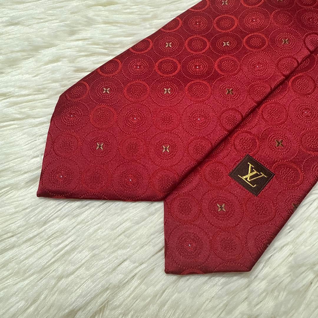 【未使用級】LOUIS VUITTON ブランもネクタイ　シルク　光沢