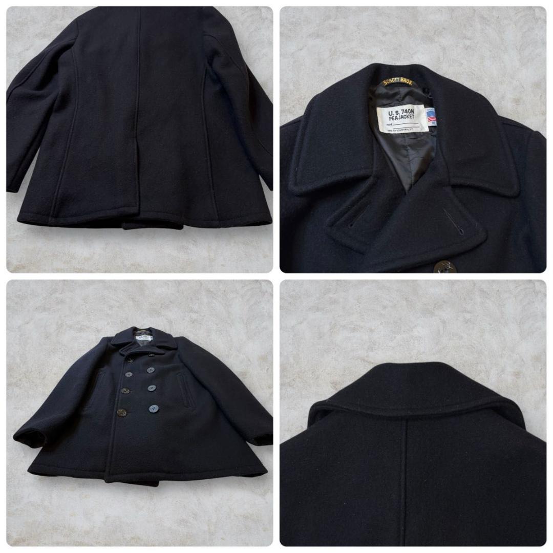 美品 Schott ダブルブレスト 38 PEA JAKET USA 紺 ④