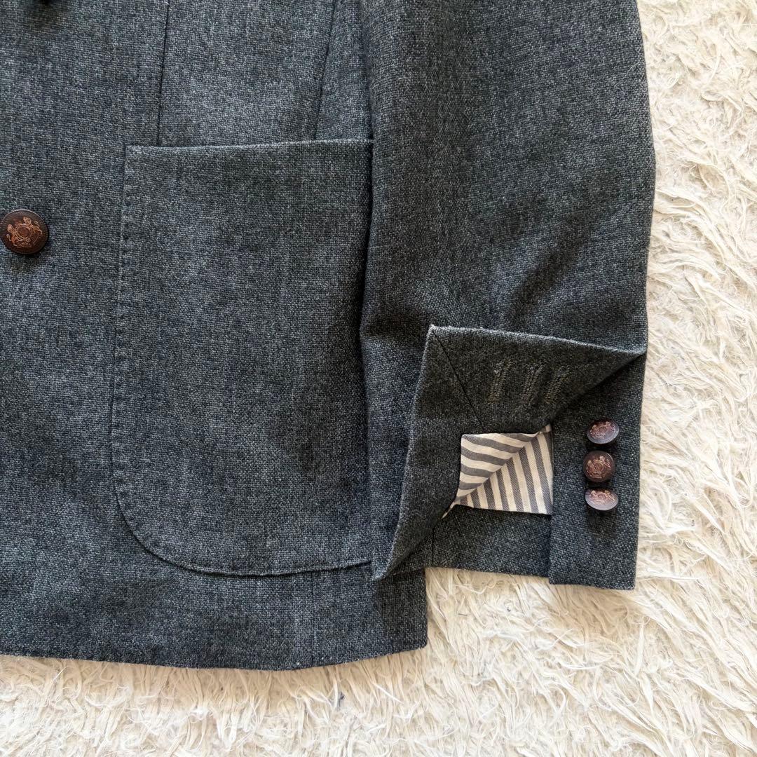 <美品>BOGLIOLI DOVERカシミヤ ダークグレー ダブルジャケット44