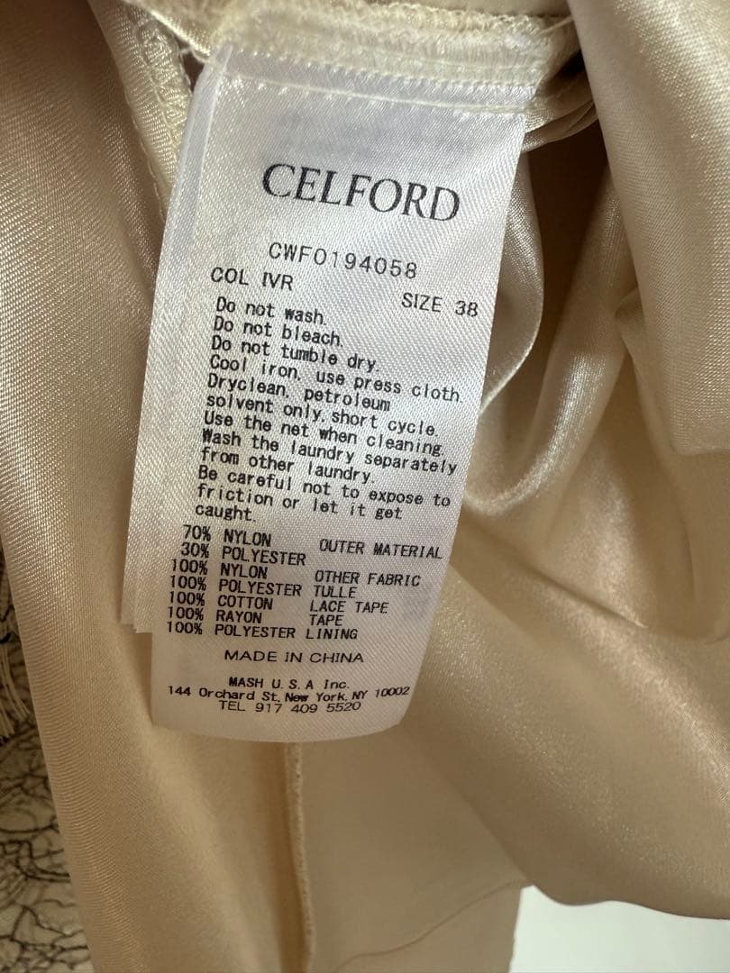 CELFORD アイボリー レース ワンピース 3B
