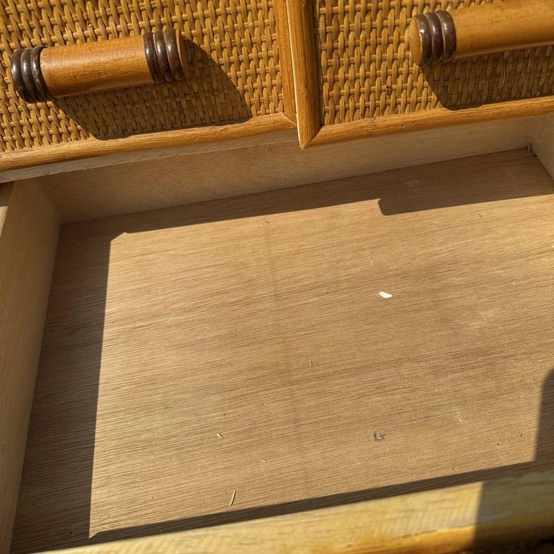 レトロ　ラタン製 10引き出しチェスト