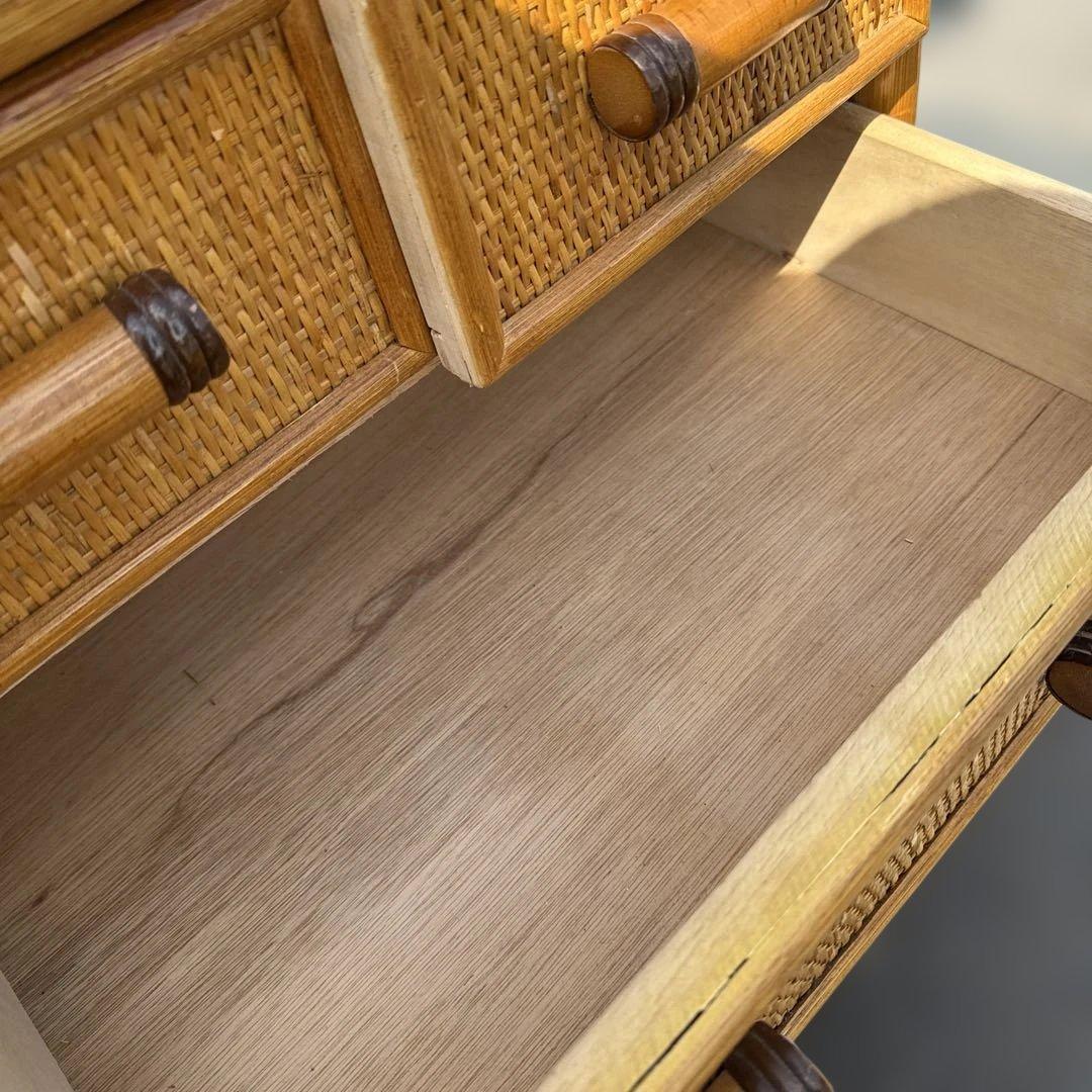 レトロ　ラタン製 10引き出しチェスト