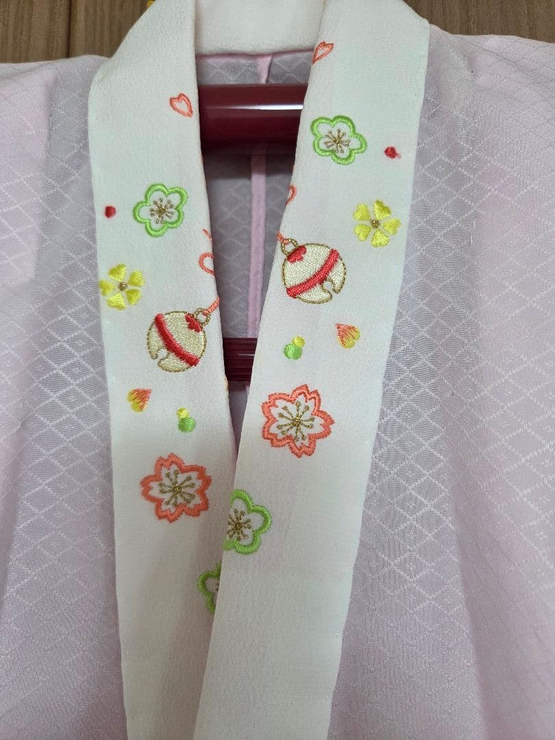 3歳☆式部浪漫 七五三 着物被布セット くす玉ピンク