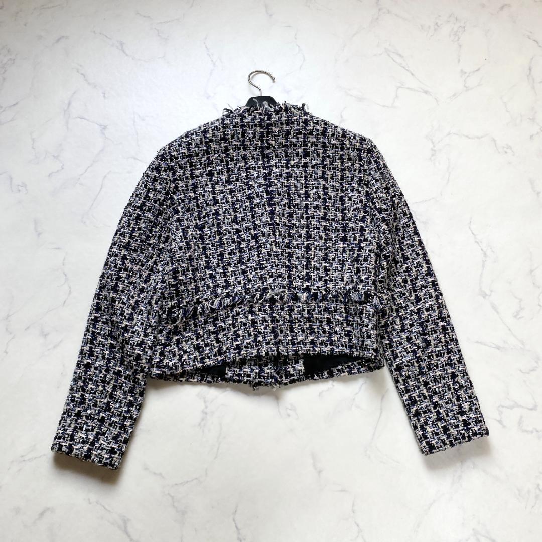 アナイ ジュール トゥルニエ ファンシーツイード ノーカラージャケット 38