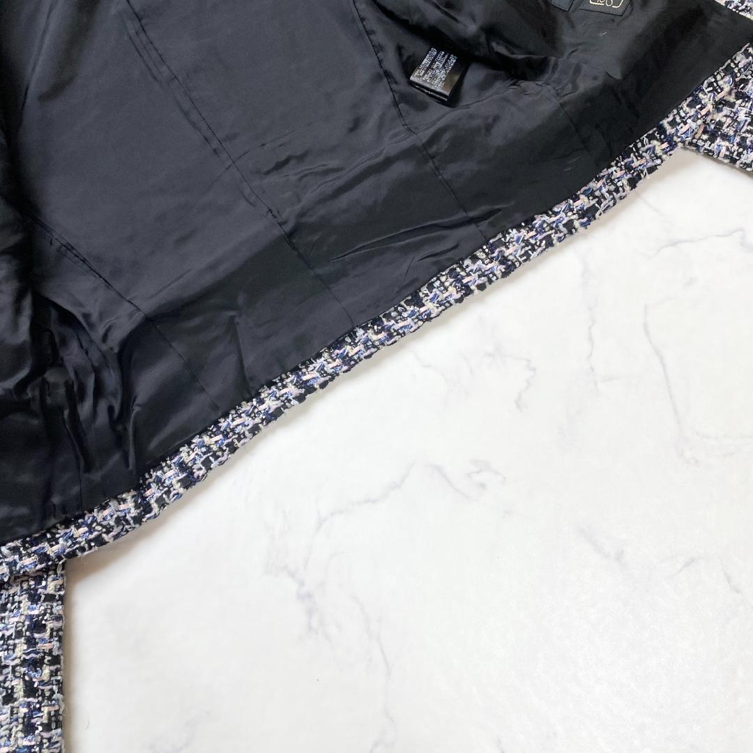 アナイ ジュール トゥルニエ ファンシーツイード ノーカラージャケット 38