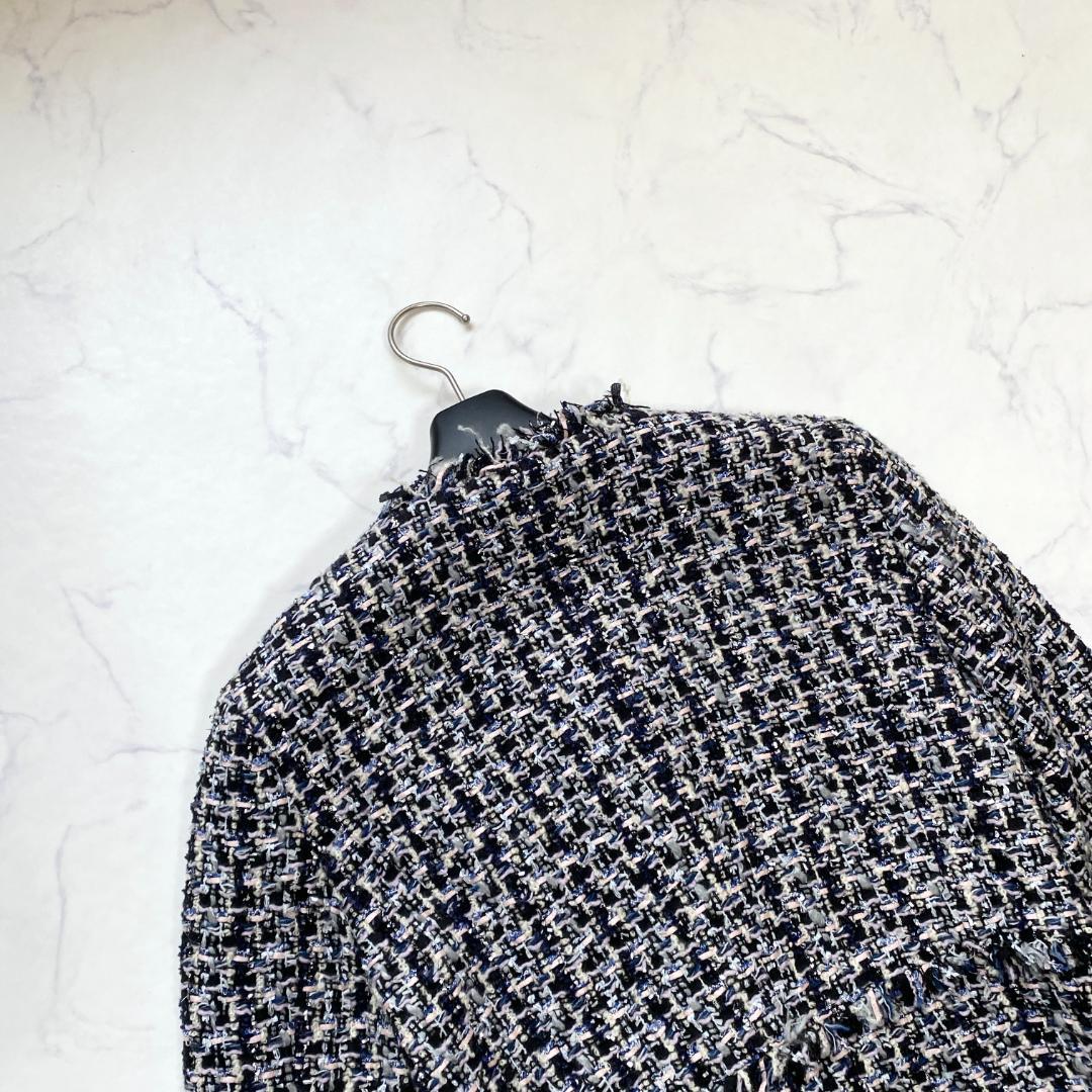 アナイ ジュール トゥルニエ ファンシーツイード ノーカラージャケット 38