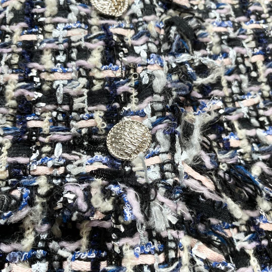 アナイ ジュール トゥルニエ ファンシーツイード ノーカラージャケット 38