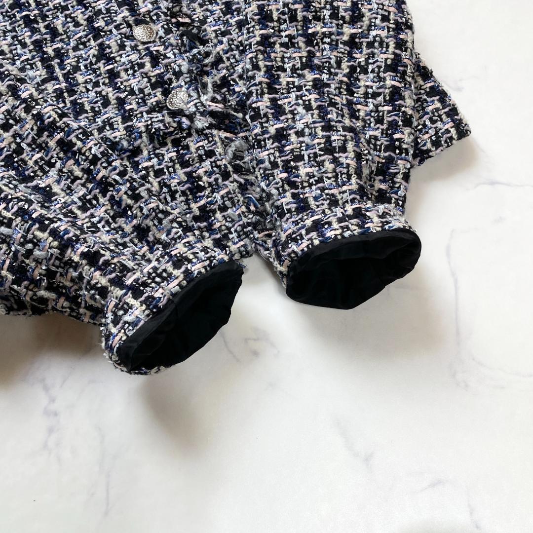 アナイ ジュール トゥルニエ ファンシーツイード ノーカラージャケット 38