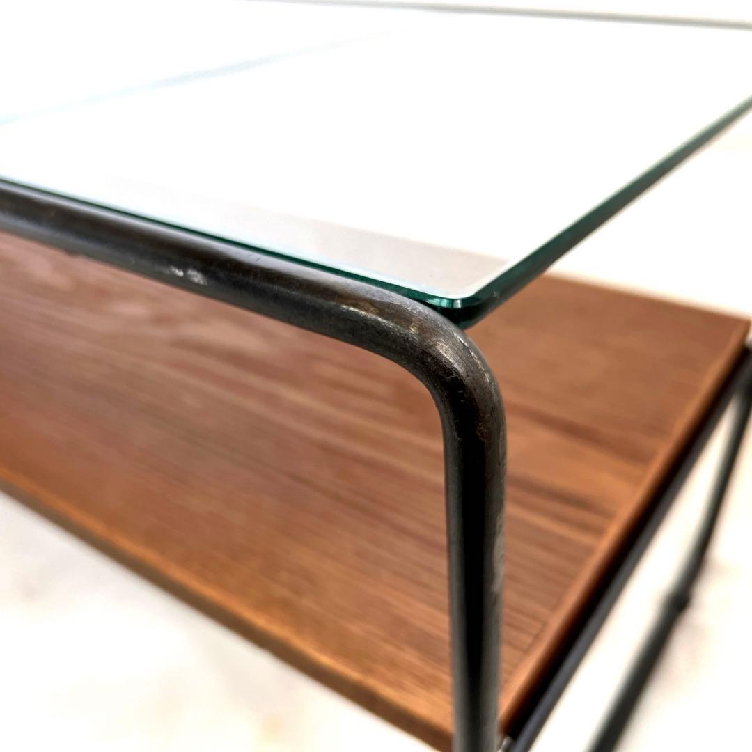 アデペシュ・ソコフ・アイアンガラステーブル・120cm